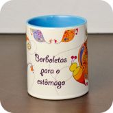 Caneca Borboletas Para o Estômago Azul